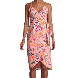 Orchid Sleeveless Floral Faux Wrap Dress